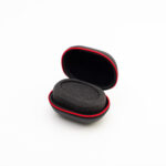 Black leather wallet with card slots.